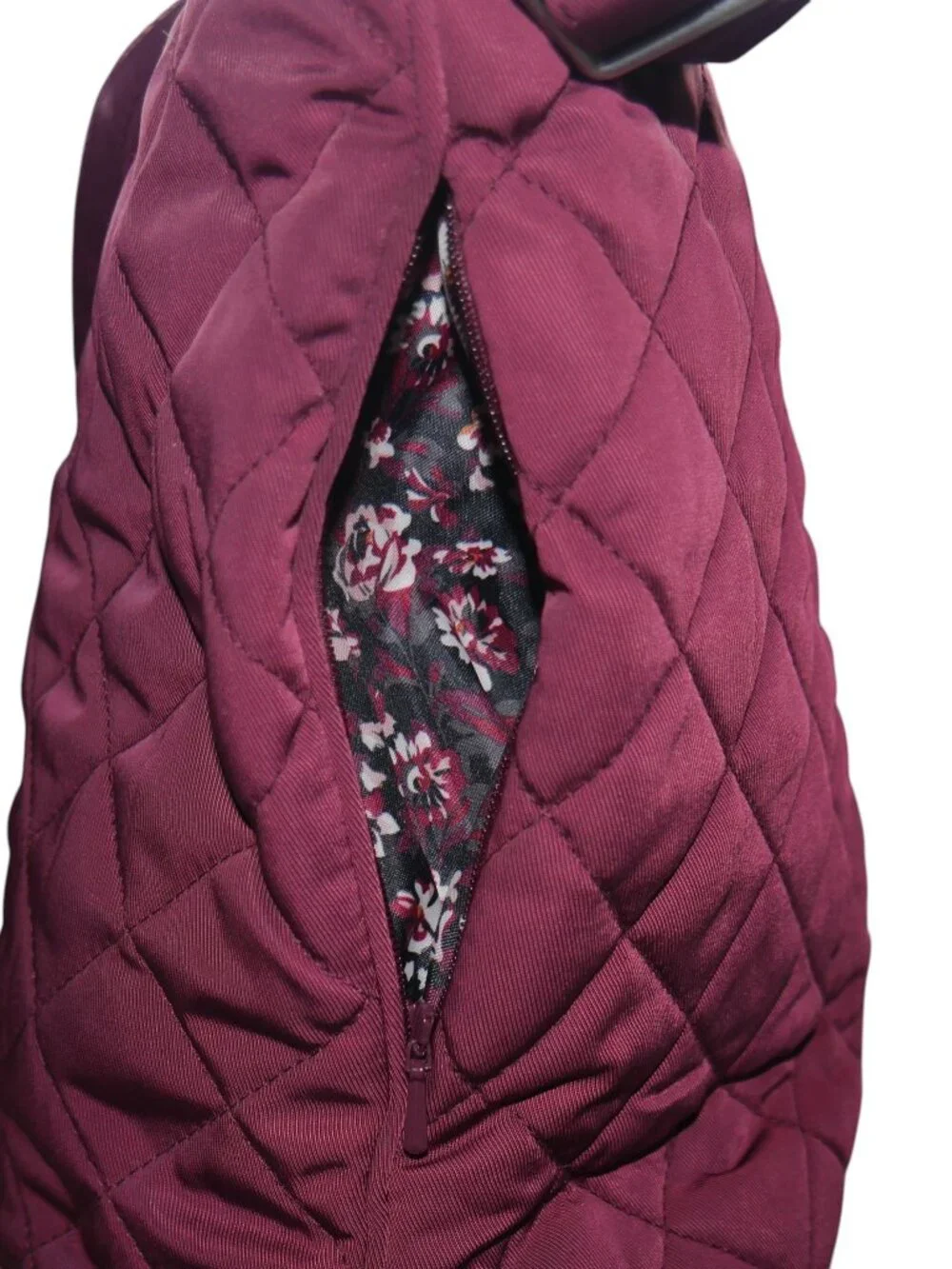 Vera Bradley Slouchy Oversize Hobo Crossbody Purse Bag Quilted Raisin NWT